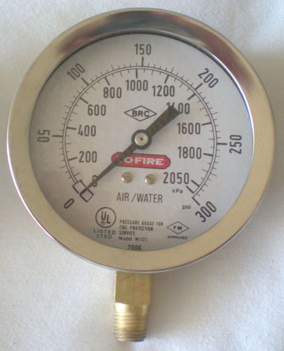 Brc model w101 4” 0-300 psi fire protection service gauge – used -b for sale
