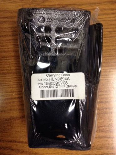 New Motorola leather radio case short, std, DTMF, Swivel Part # HLN9694A