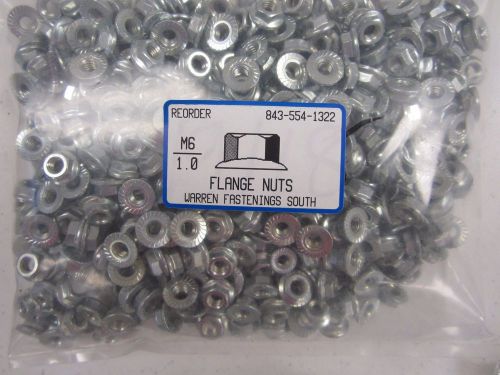 (1000) metric serrated flange m6-1.0 hex lock nuts - zinc plated for sale