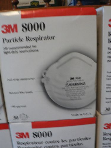 30-pack 3m 8000 particle respirator n95 adjustable nose clip 2 strap for sale