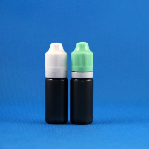 10ml 30ml black plastic dropper bottles child proof &amp; tamper evident double safe for sale