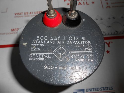 1401-0 GENERAL RADIO 500 PICOFARRADS  STANDARD AIR CAPACITOR USED