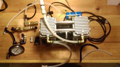 230v dual piston air compressor / vacuum pump 2.5a 50psi, valves, fitting, gauge for sale
