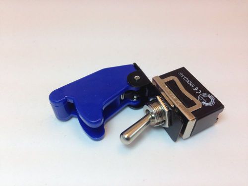 ON/OFF SPST 2P TOGGLE SWITCH SPADE TERM w/COVER BLUE 20A 125V #661901/665011