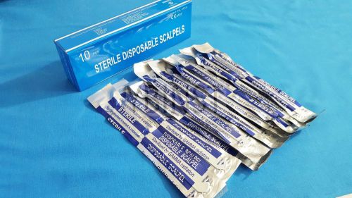 50 STERILE DISPOSABLE SCALPEL #20 #21 #22 #23 #24 INDIVIDUALLY FOIL WRAPPED