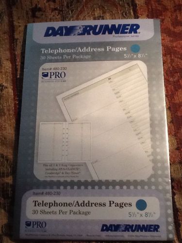 Dayrunner Telephone/address Pages 30 Sheets 5 1/2&#034;x8 1/2&#034; 480-230