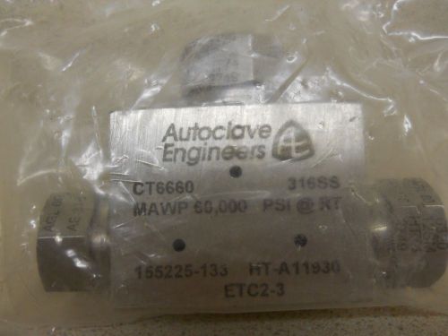 Parker autoclave engineer ct6660 high pressure 60,000 psi t fitting for 3/8 tube for sale