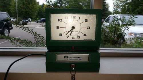 Acroprint Time Clock 150NR4 - Works perfect with key! FREE SHIPPING
