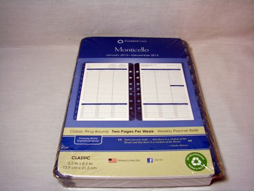 2015 FRANKLIN COVEY  37062-15 DAILY  WEEKLY PLANNER REFILL SEALED!  5.5&#034;X 8.5&#034;