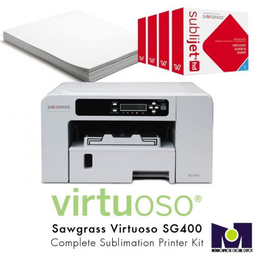 Dye sublimation printer sawgrass virtuoso sg 400 w/ inkset and 100 sheets for sale