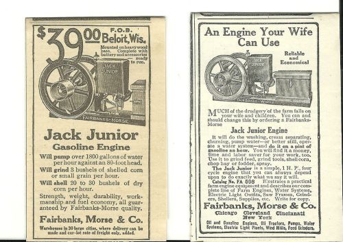1912 &amp; a 1915 Fairbanks Morse &amp; Co. Jack Junior One Lung Engines ads