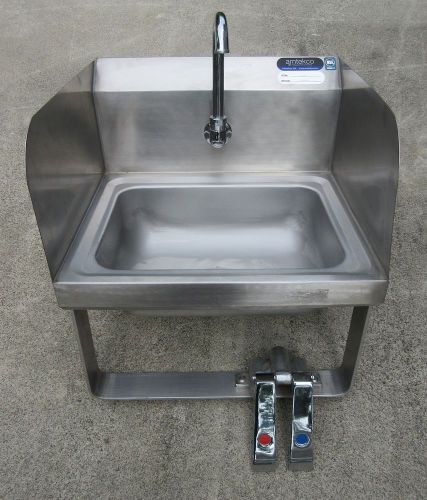 Amtekco knee operated stainless steel hand sink commercial/hospital nos! usa for sale