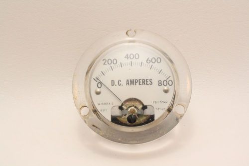 W-8061A-8 321-LH Hobart 800 DC AMP Panel Board Meter  FS=50MV 3 1/2&#034; Diameter