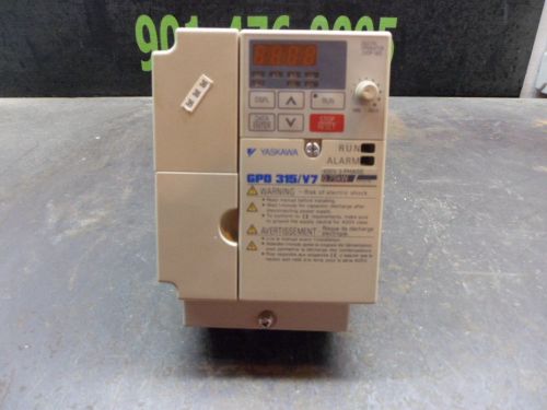 YASKAWA GPD 315/V7 .75KW DRIVE SN:1W0727901380236 50/60HZ 4.7A 380-460V USED