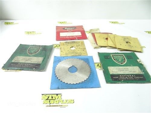 LOT OF 13 HSS SLITTING SLOTTING SAWS 3&#034; TO 4&#034; NATIONAL MARTINDALE AND OTHERS