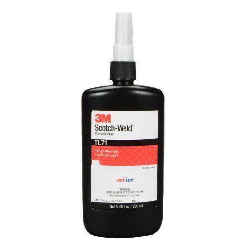3M Scotch-Weld Threadlocker TL71 Red, 1.69 fl oz/50 mL Bottle (Pack of 1)