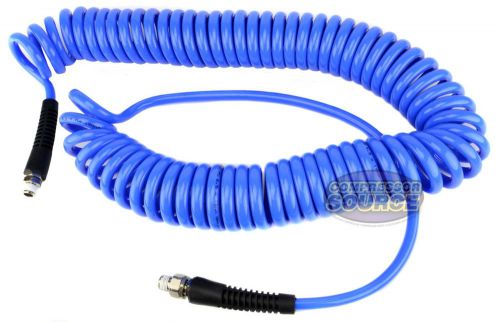 New prevost 1/4&#034; x 26&#039; blue spiral coil compressed air hose premium polyurethane for sale