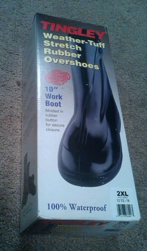TINGLEY WEATHER TUFF RUBBER OVERSHOES 10&#034; WORK BOOT 2XL 1400 FITS 12-1/2-14 (P4)
