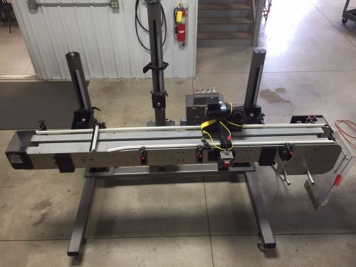 Ctm horizontal trunnion labeling system with wrap station and labeler mount for sale