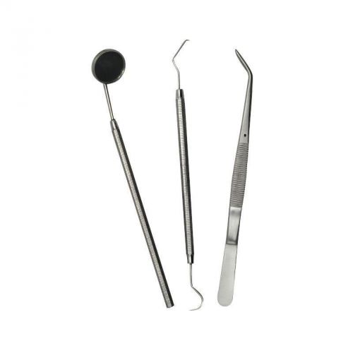 3pcs basic dental instruments set mirror explorer c. plier new for sale