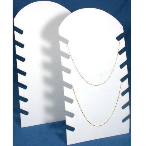 2 White Flocked Chain &amp; Necklace Displays