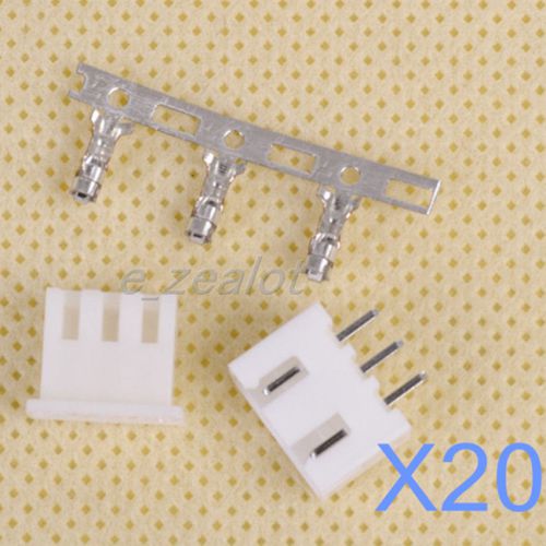 20 sets NEW 3 pin connector kit Connector Lead Header 2.54mm XH-3P Kit