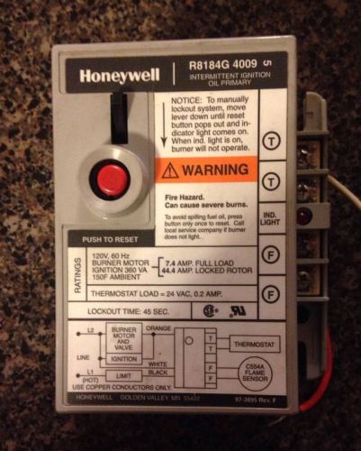 Honeywell R8184G 4009 Protectorelay Oil Burner Control