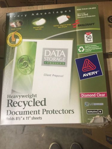 Avery heavyweight diamond clear sheet protectors, 50 pack, 8.5&#034; x 11&#034;, top load for sale