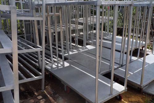Mobile aluminum cooler or backroom storage shelving transport carts for sale