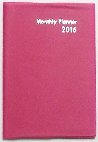 2016 Monthly Page Planner~Calendar~Organizer~PINK~Appointment Book~7 1/2&#034;X5&#034;