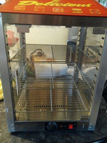 Heated Pizza Display Cabinet Food Warmer Countertop Glass Door Merchandiser Case
