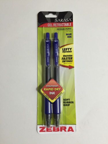 Zebra Sarasa Blue Gel Retractable Pen Medium Point 0.7mm 2 Pack