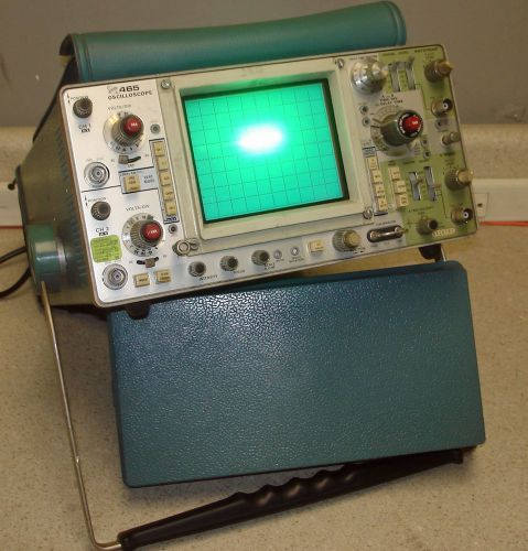 TEKTRONIX 465 100MHz Two Channel Oscilloscope w/ Pouch Manual Probe Power Cord