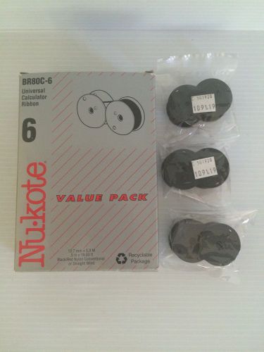 New nukote br80c lot 3 replacement universal calculator black red ribbons nib for sale