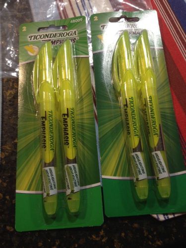 NEW 2 PACKAGES OF 2 HIGHLIGHTERS DIXON TICONDEROGA HIGHLIGHTING HIGH LIGHTER (OF