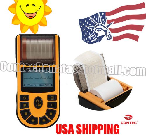 Handheld 1channel ecg ekg electrocardiograph with pc software printer.usa.ecg80a for sale