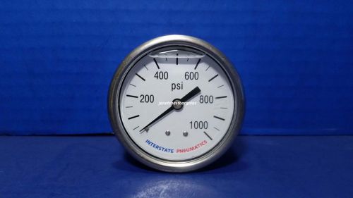 Oil Filled Pressure Gauge 1/4&#034; Brass NPT Back Mount 1000 PSI 2.5&#034; Chrome Case