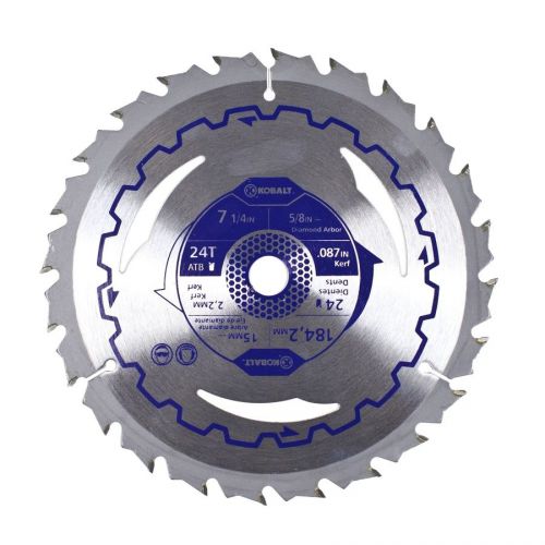 Kobalt 7-1/4 inch 24T Continuous Carbide-Tipped Circular Saw Blade One Blade