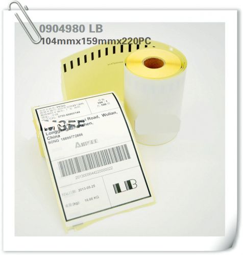 104x159mm 4&#034;x6&#034; 220pcs/ roll s0904980  white xl shipping label for dymo 4xl for sale