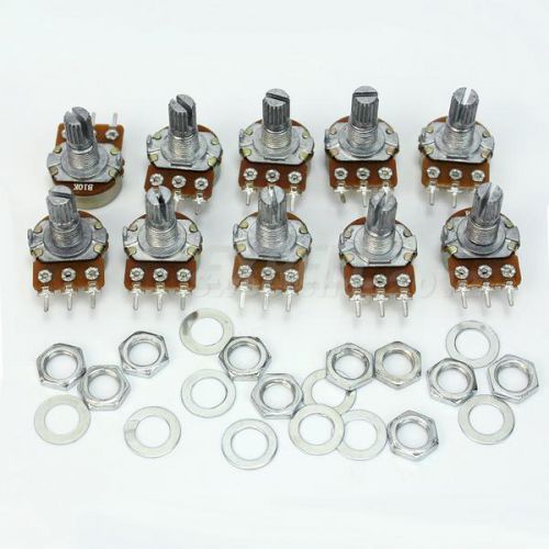 10x wh148 type b100k ohm linear taper rotary potentiometer panel pot 3 pin swtg for sale