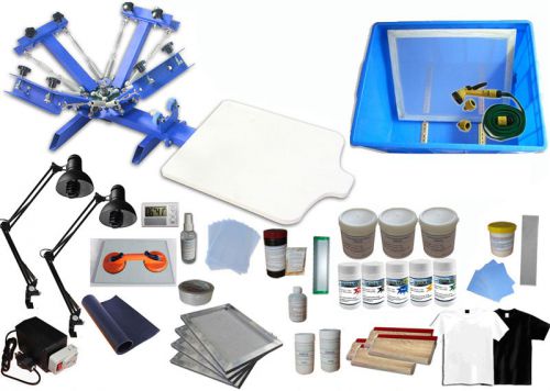Diy 4 color 1 station screen printing press kit exposure unit washout tank006975 for sale