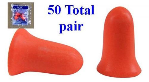 Howard leight max-1 uncorded foam earplug 50 total pairs - free shipping!! for sale