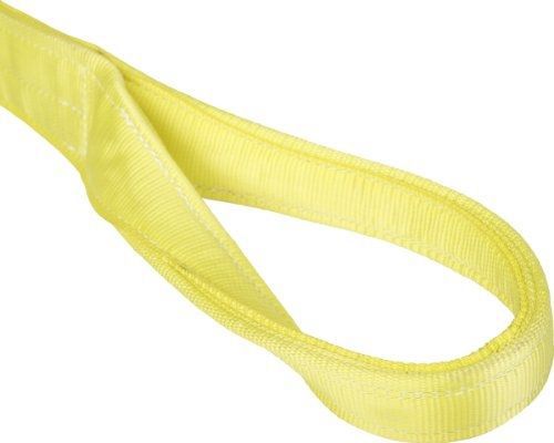 Mazzella EE1-902 Nylon Web Sling, Eye-and-Eye, Yellow, 1 Ply, 7&#039; Length, 2&#034;