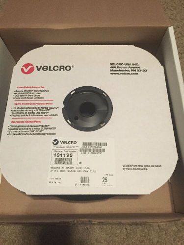 Velcro Tape, Individual Strips, Loop, 2x75&#039;, Black, 1 Per Case