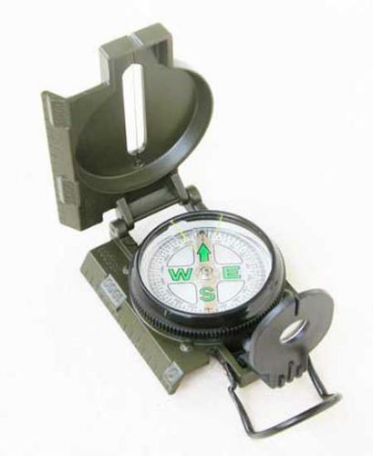 Military Style Lensatic Compass, Liquid Filled, OD