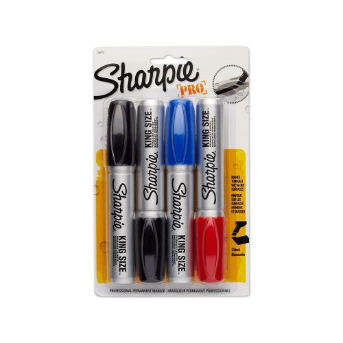 Sharpie King Size Permanent Marker 4 Assorted Markers (15674PP) Assorted Colors