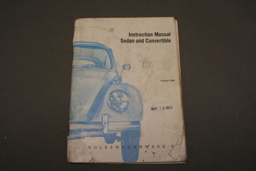 1965 Volkswagen  Instruction Manual Sedan and Convertible