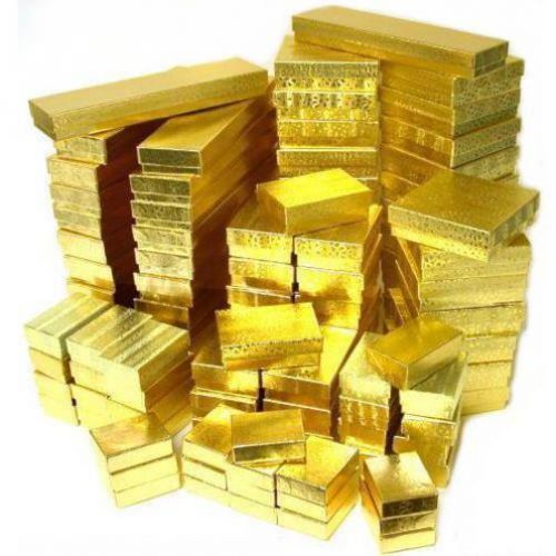 100 Assorted Gold Foil Cotton Filled Gift Boxes