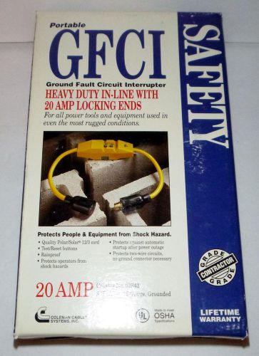 COLEMAN PORTABLE GFCI HEAVY DUTY IN-LINE 20 AMP LOCKING ENDS CONSTRUCTION SITE