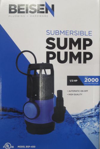 BEISEN 2000GPH 1/2HP Clean/ Dirty Water Submersible Pump